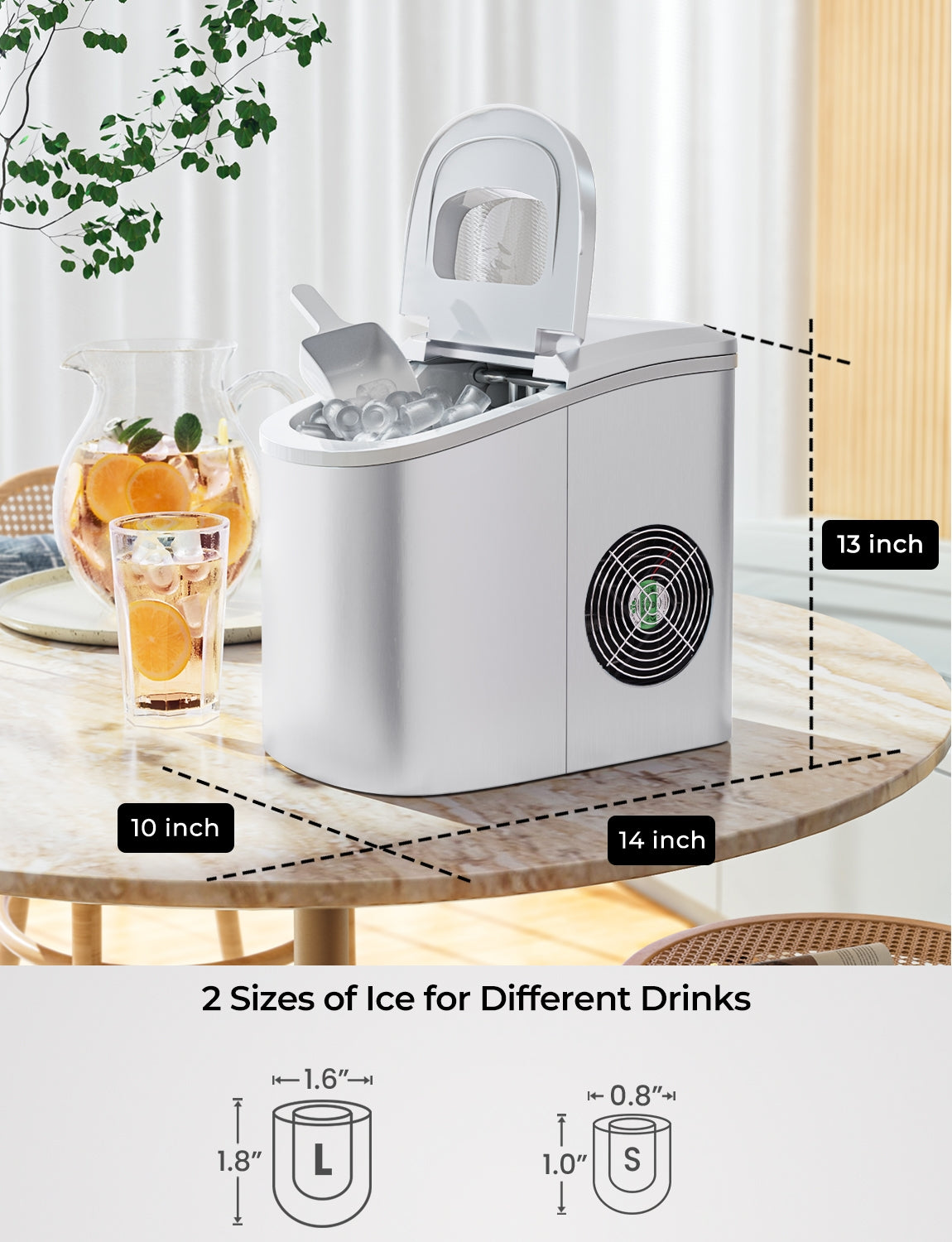 Mini Portable Compact Electric Ice Maker Machine-SilverÂ