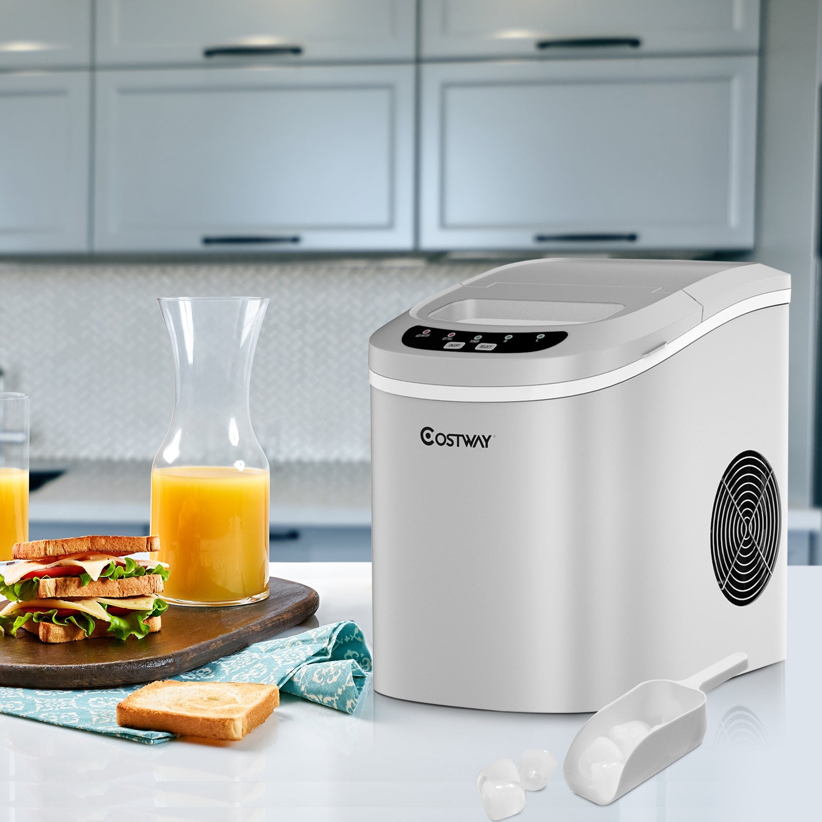Mini Portable Compact Electric Ice Maker Machine-SilverÂ