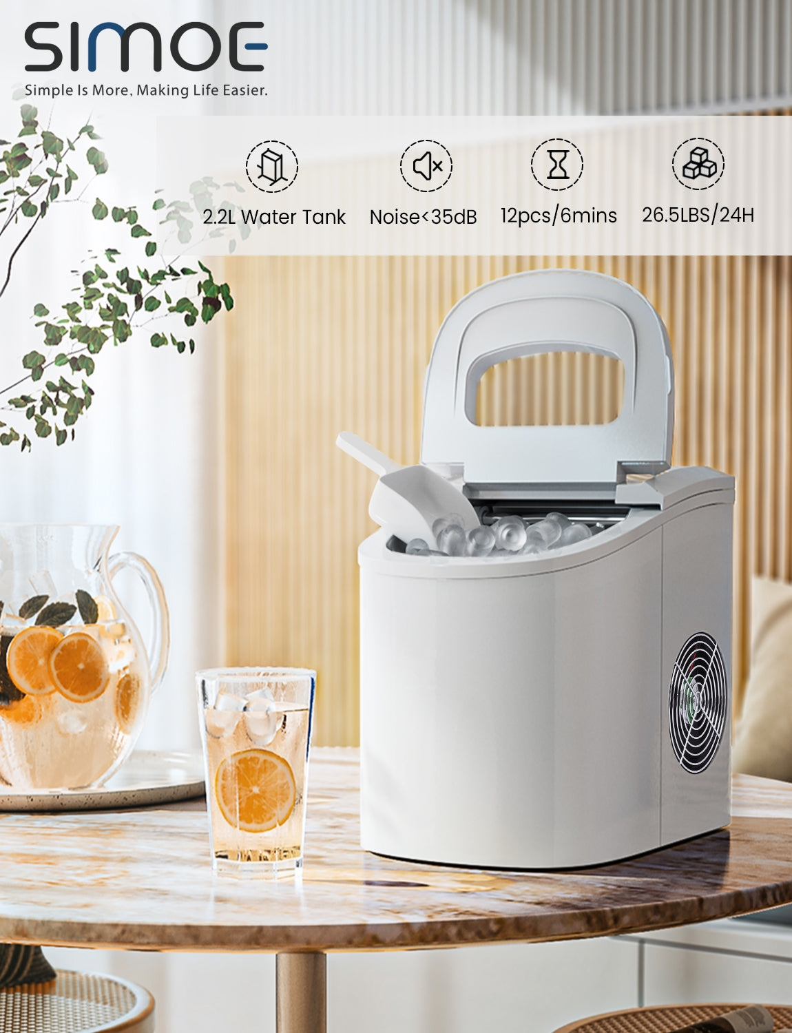 Mini Portable Compact Electric Ice Maker Machine-WhiteÂ