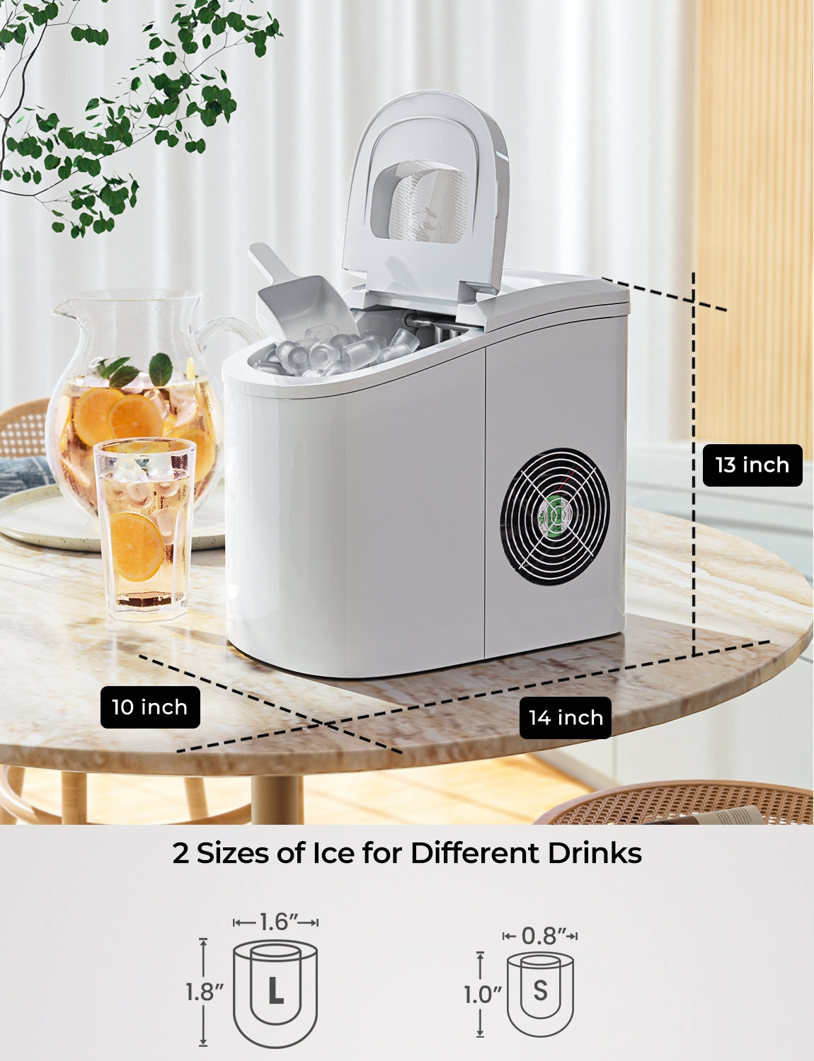 Mini Portable Compact Electric Ice Maker Machine-WhiteÂ