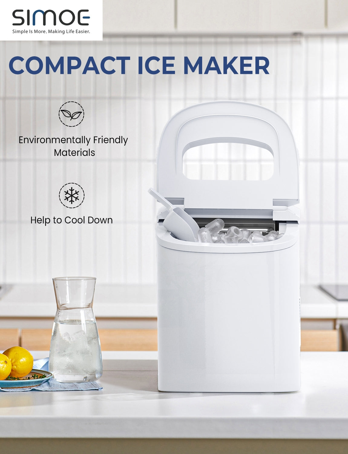 Mini Portable Compact Electric Ice Maker Machine-WhiteÂ
