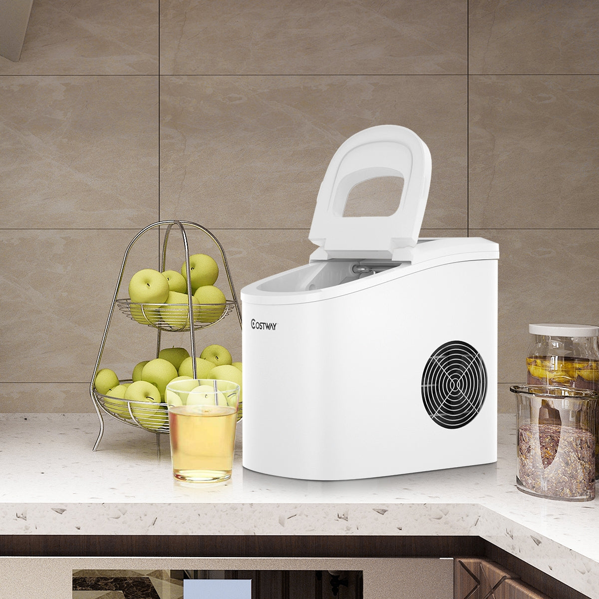 Mini Portable Compact Electric Ice Maker Machine-WhiteÂ