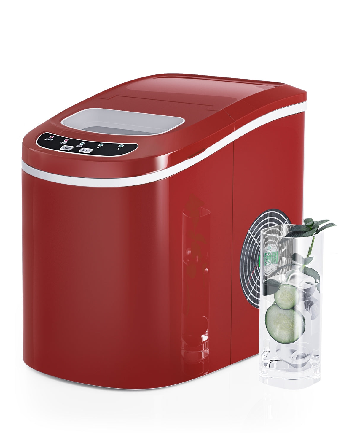 Mini Portable Compact Electric Ice Maker Machine-RedÂ