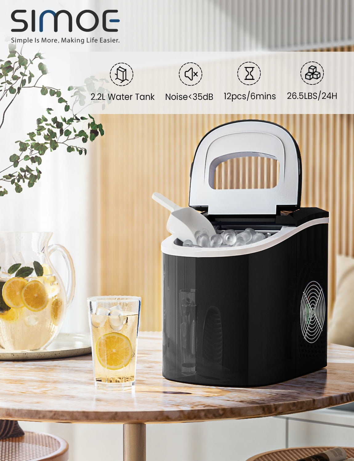 Mini Portable Compact Electric Ice Maker Machine-BlackÂ