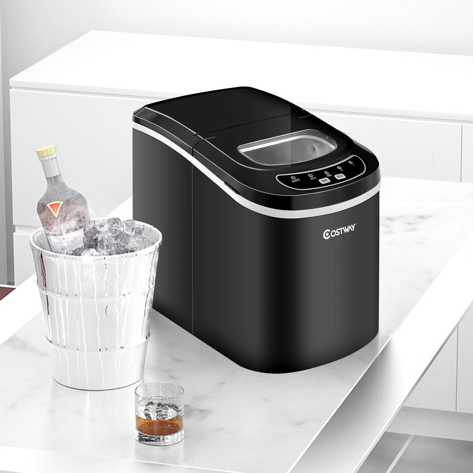 Mini Portable Compact Electric Ice Maker Machine-BlackÂ