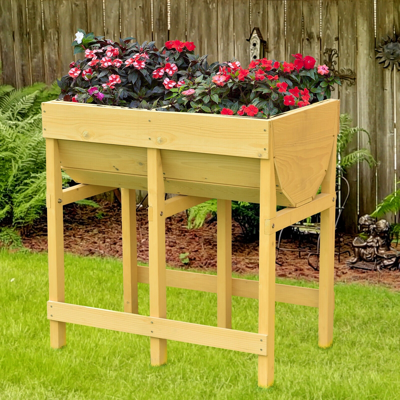 Raised Wooden V Planter Elevated Vegetable Flower BedÂ