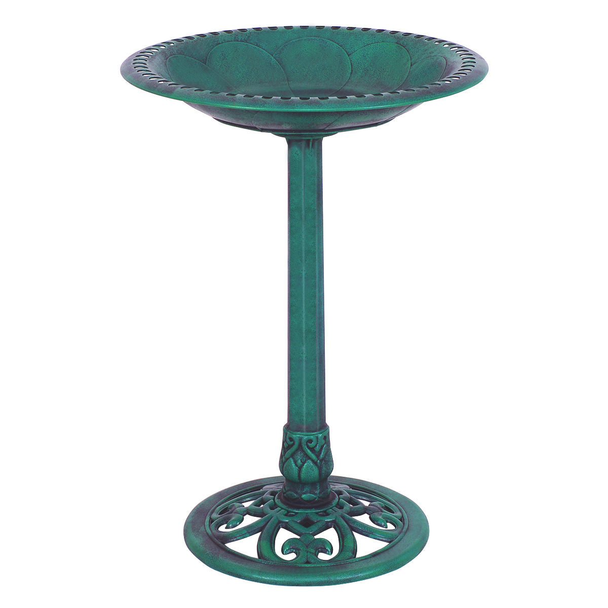Outdoor Garden Green Pedestal Bird Bath FeederÂ