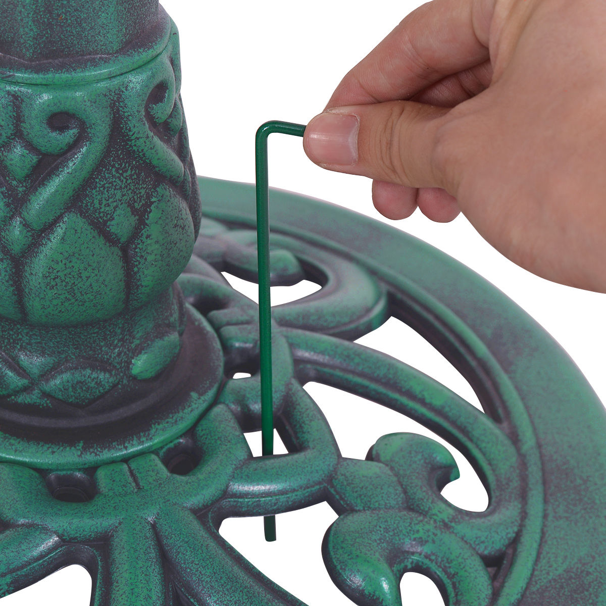 Outdoor Garden Green Pedestal Bird Bath FeederÂ