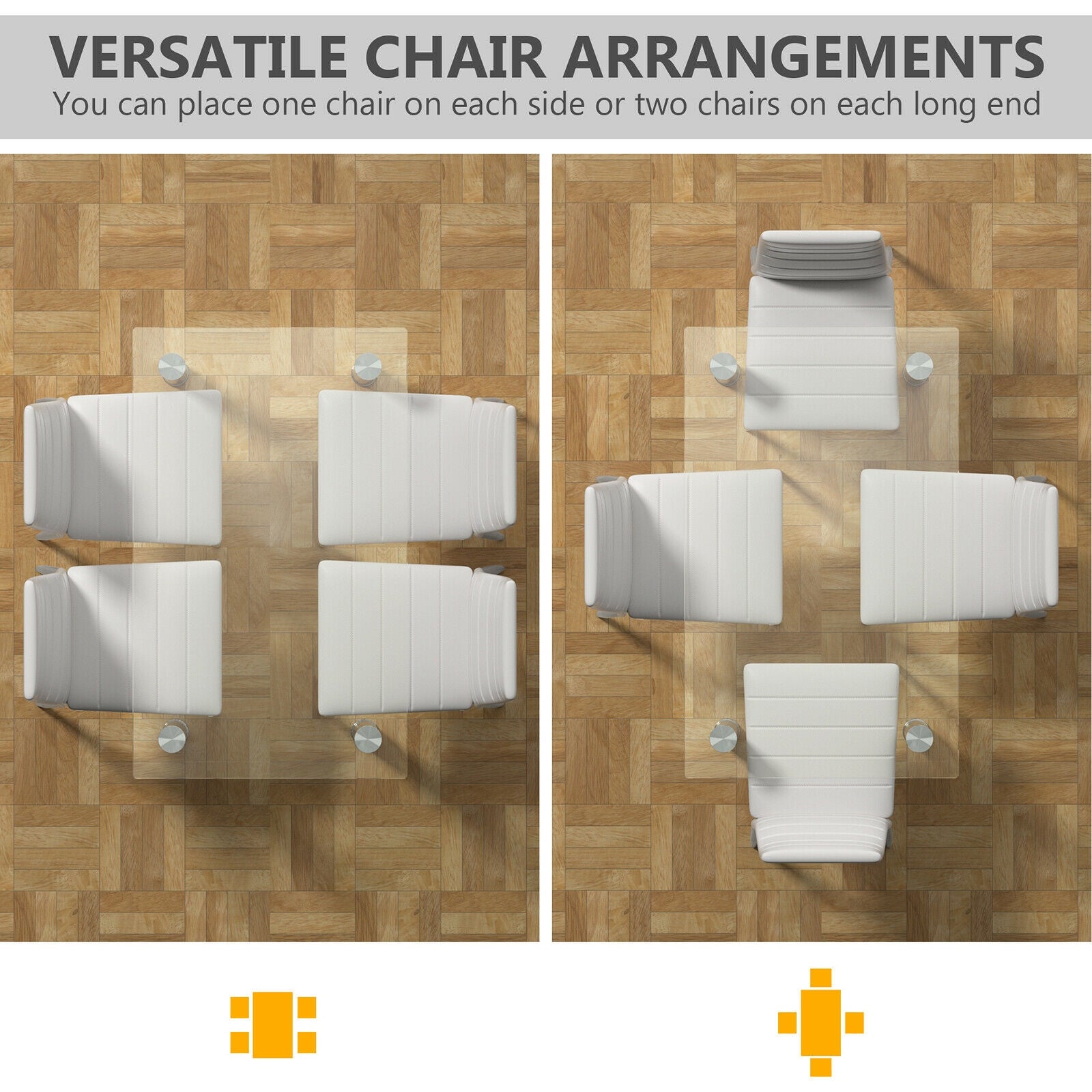 5 Pieces Dining Set with 4 PVC Leather ChairsÂ