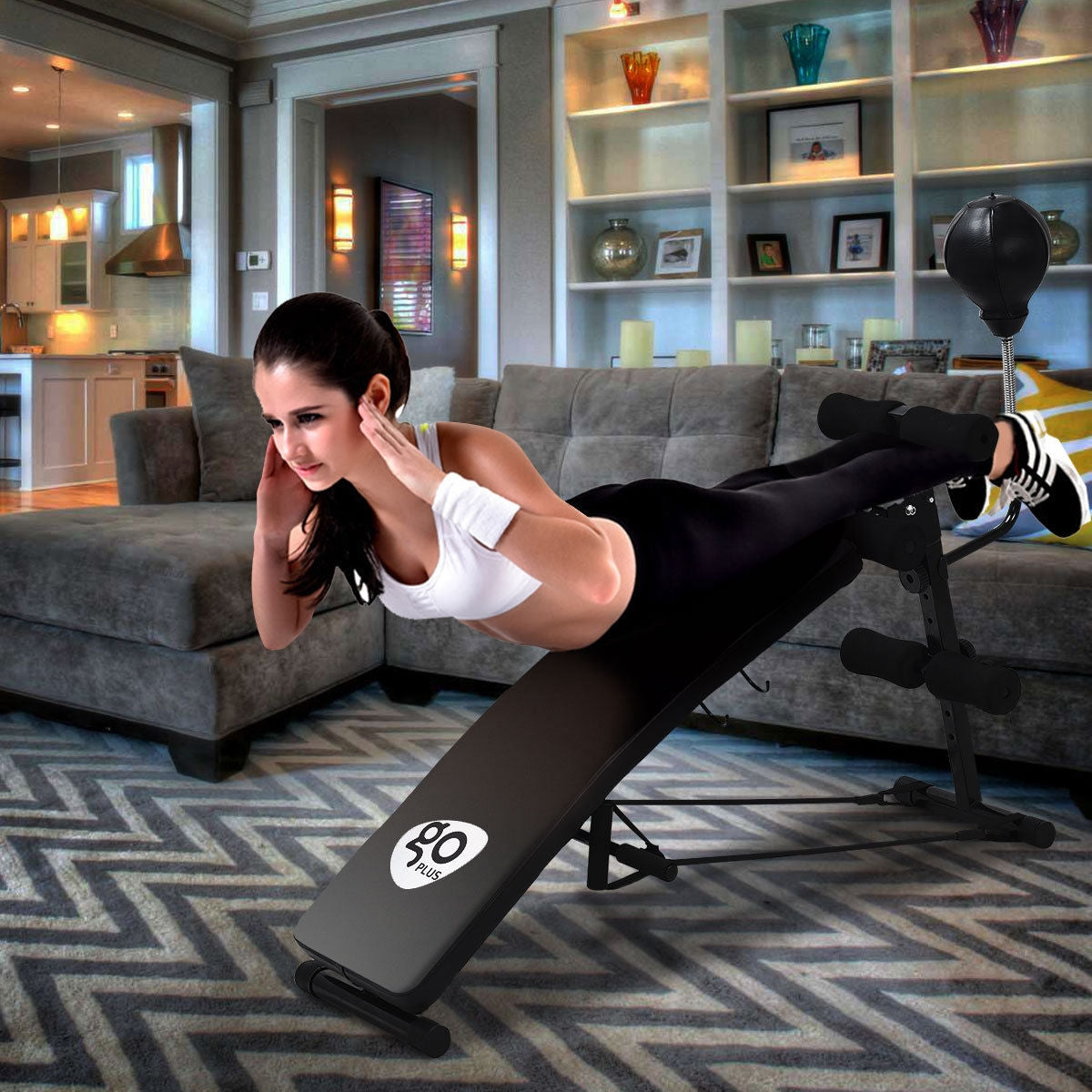 Adjustable Incline Curved Workout Fitness Sit Up BenchÂ
