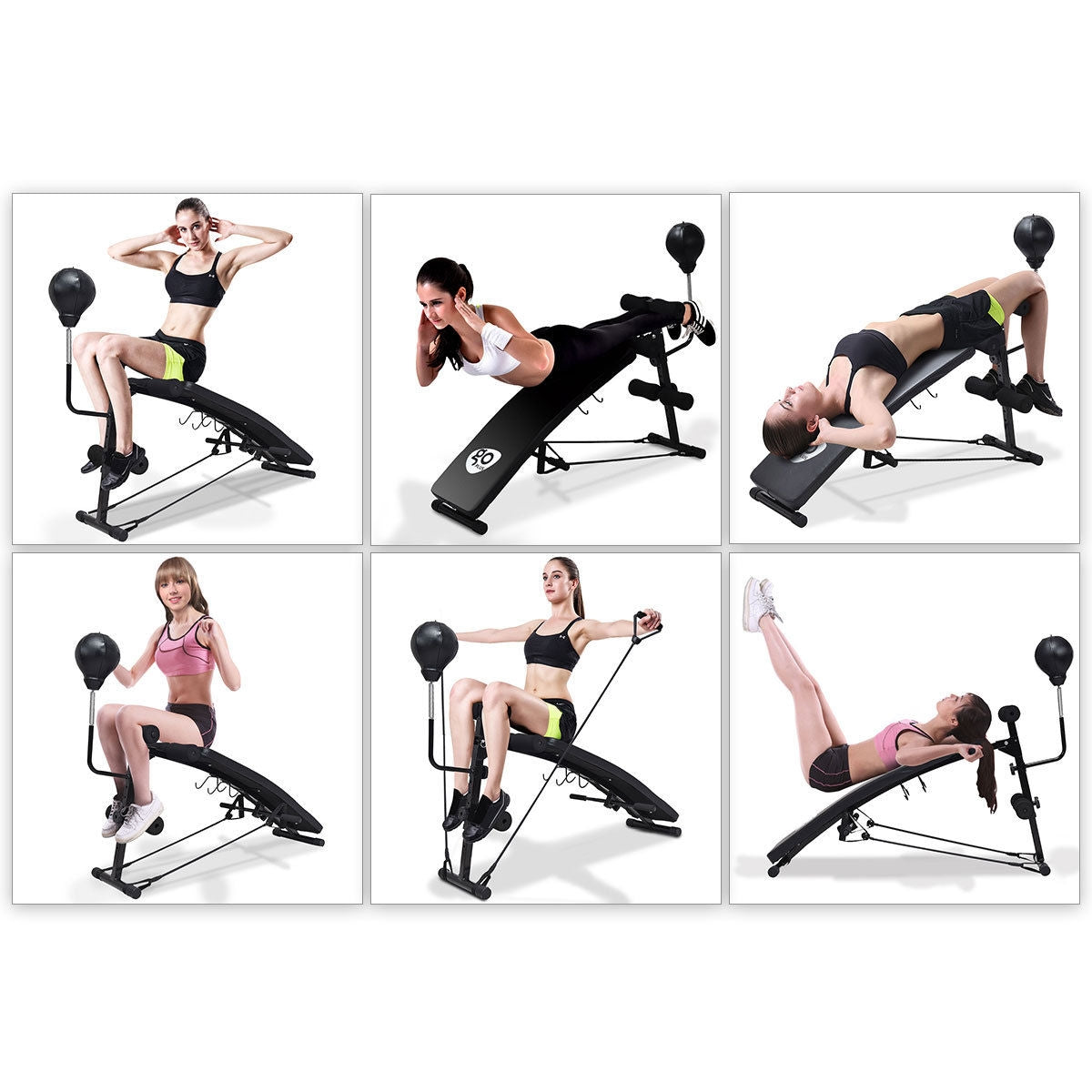 Adjustable Incline Curved Workout Fitness Sit Up BenchÂ