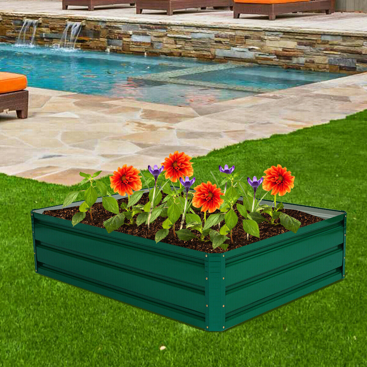 47.5 Inch Patio Raised Garden Bed Vegetable Flower PlanterÂ