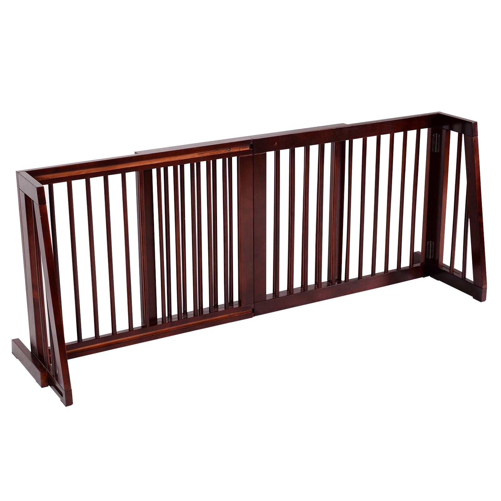 Folding Adjustable Free Standing 3 Panel Wood FenceÂ