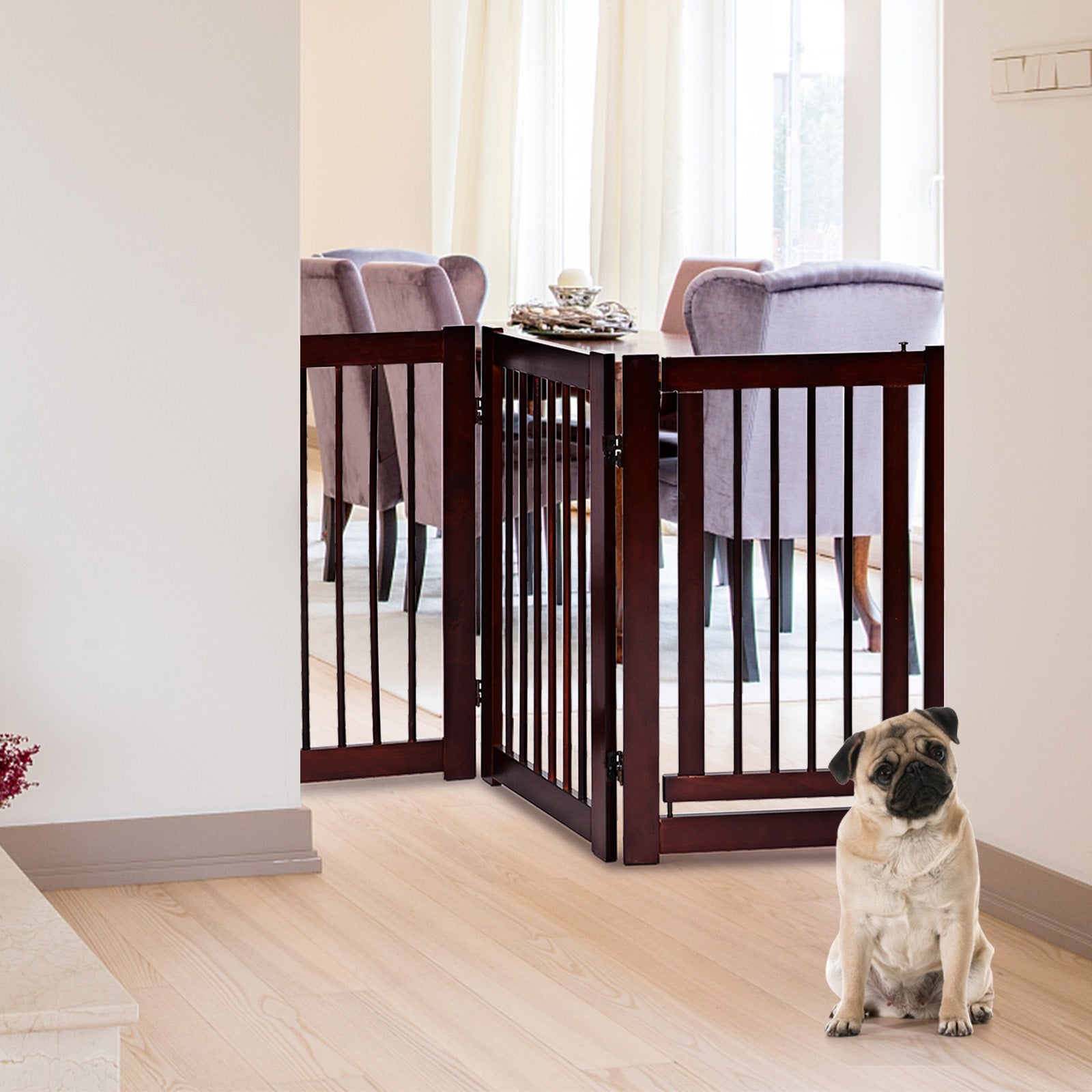 30 Inch Configurable Folding 4 Panel Wood FenceÂ