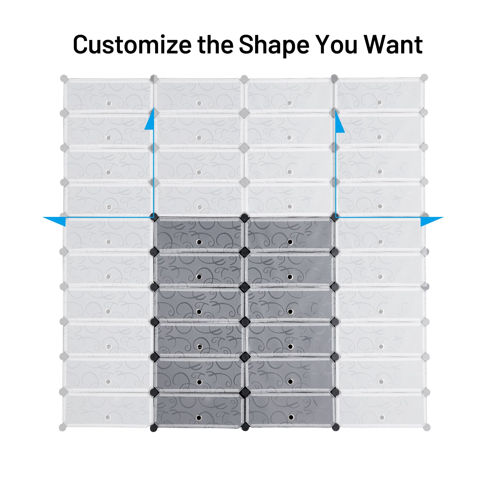 12-Cube DIY Portable Plastic Shoe Rack with Transparent DoorsÂ