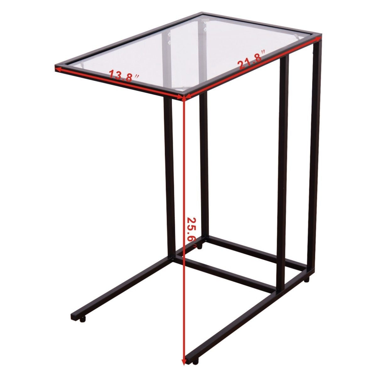 Sofa End Table Coffee Side Table with Glass TopÂ