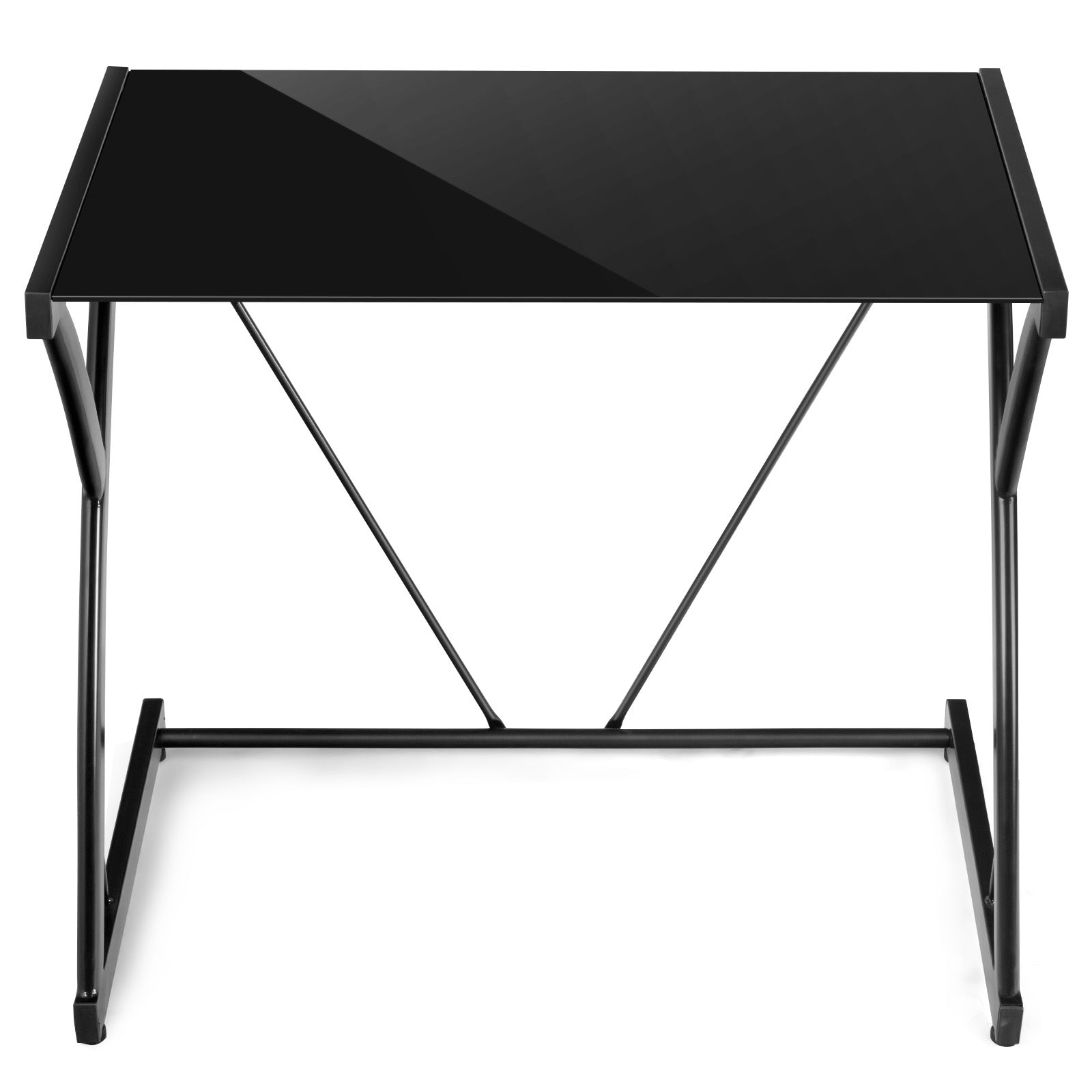 Glass Top Computer Desk Writing Study WorkstationÂ