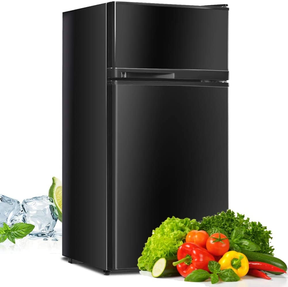 2 Doors Cold-rolled Sheet Compact Refrigerator-BlackÂ