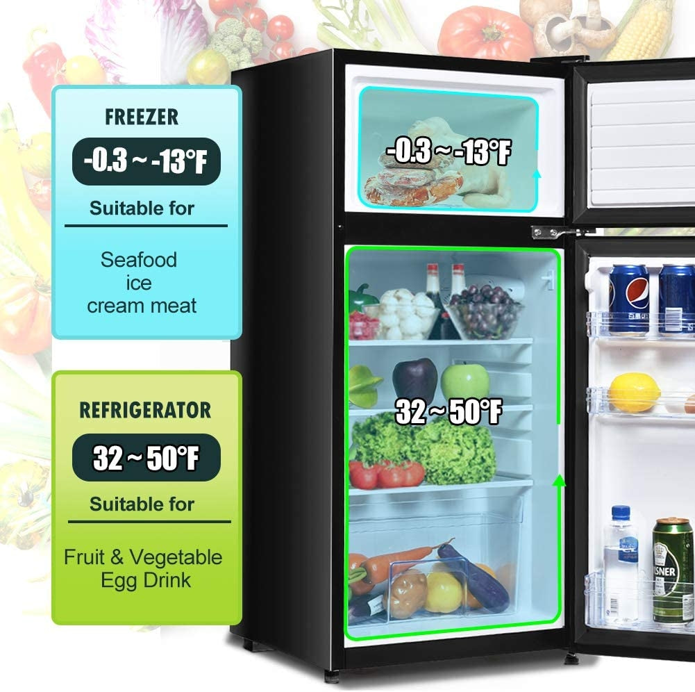 2 Doors Cold-rolled Sheet Compact Refrigerator-BlackÂ