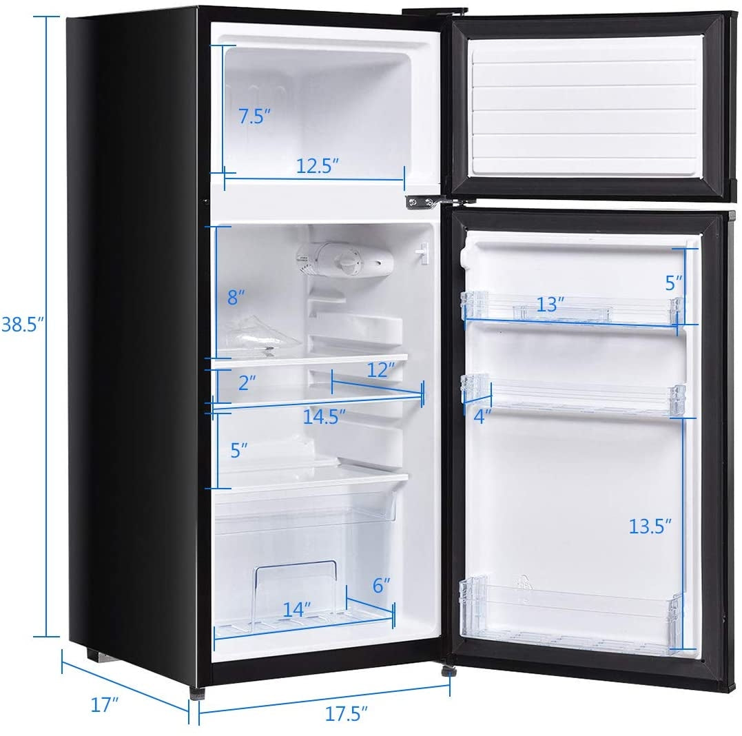 2 Doors Cold-rolled Sheet Compact Refrigerator-BlackÂ