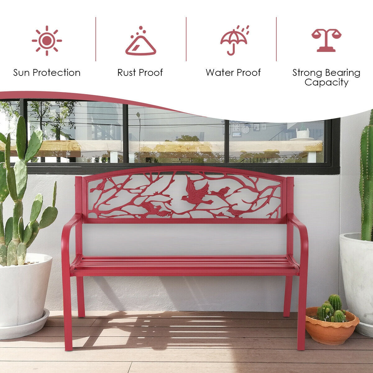 Patio Garden Bench Park Yard Outdoor FurnitureÂ