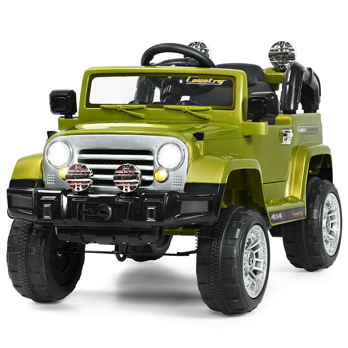 12 V Kids Ride on Truck with MP3 + LED Lights-GreenÂ