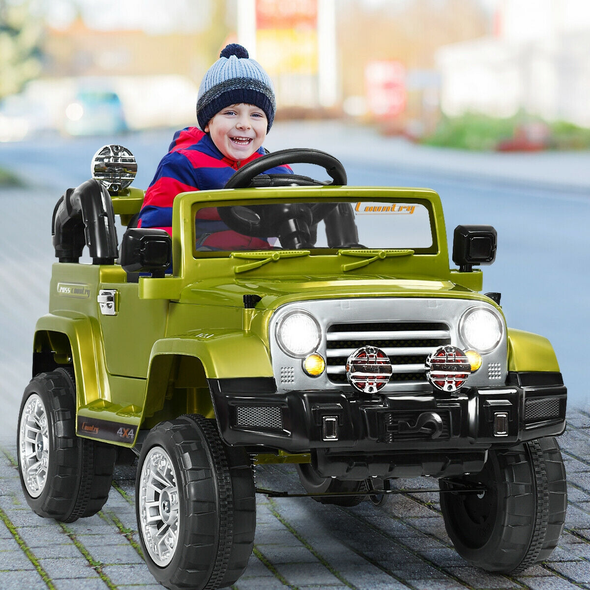 12 V Kids Ride on Truck with MP3 + LED Lights-GreenÂ