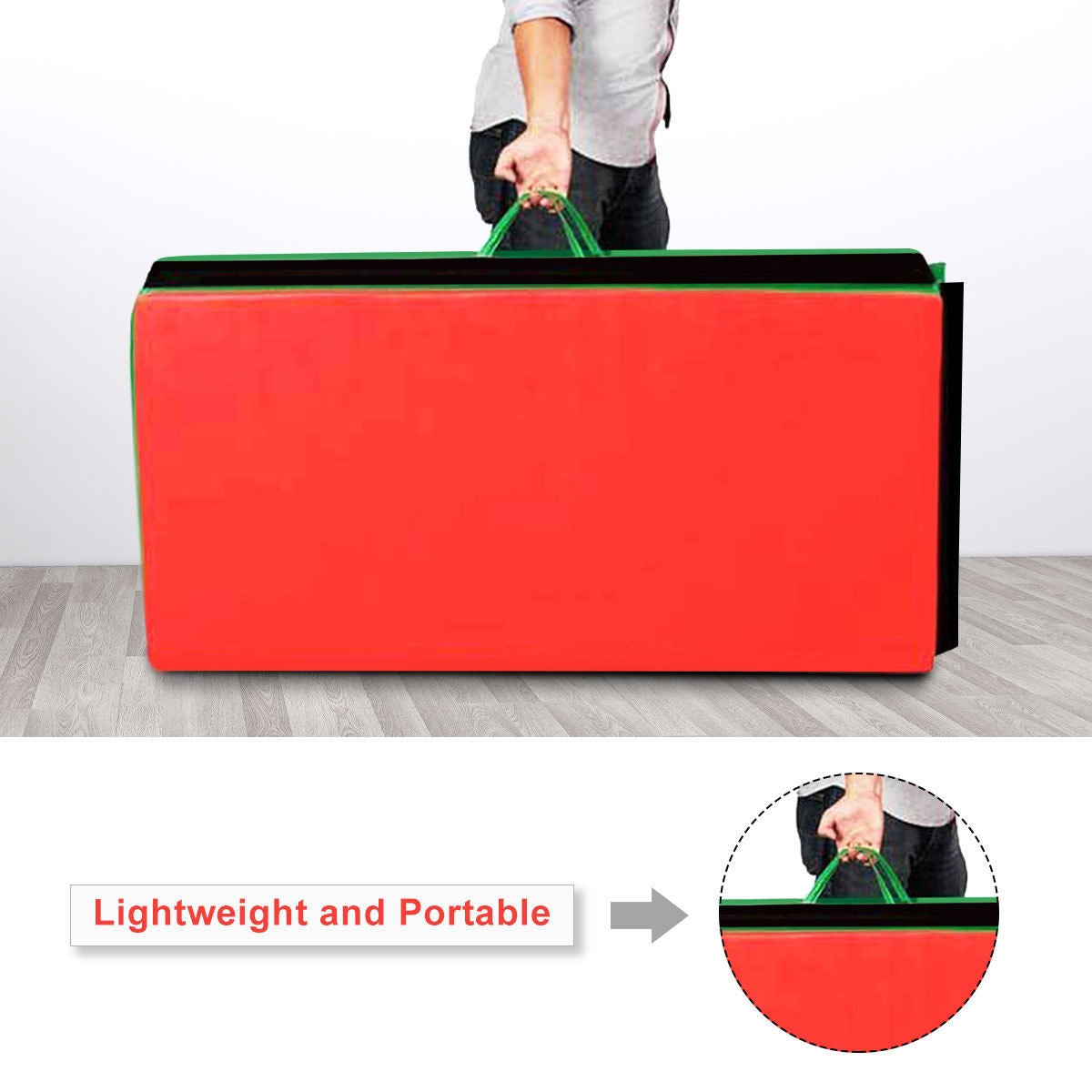 4 Feet x 10 Feet Thick Folding Panel Gymnastics Mat-Deep MulticolorÂ