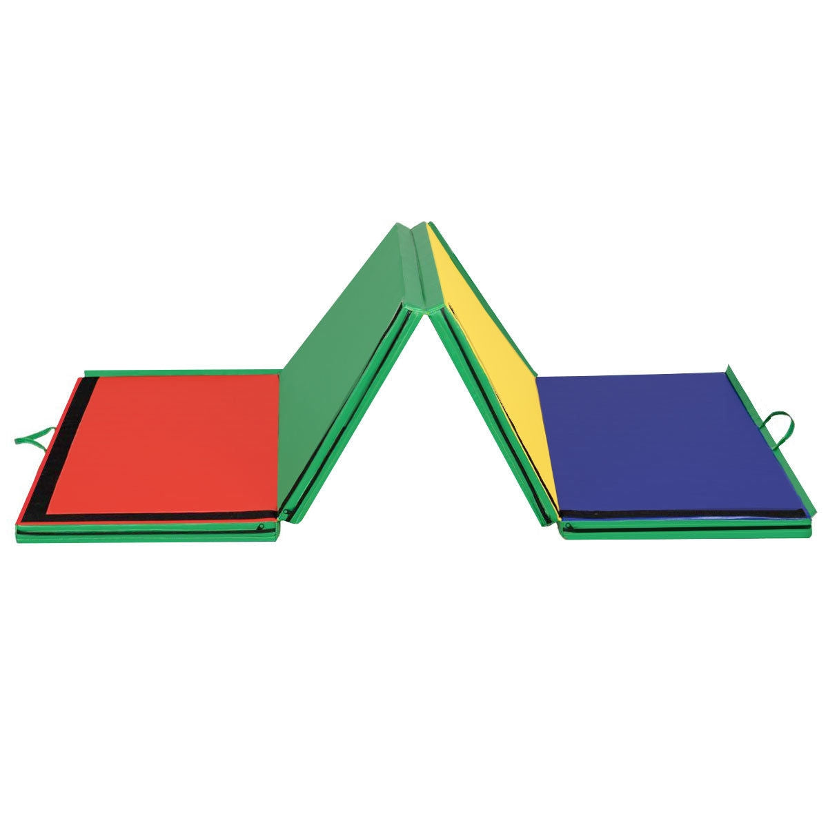 4 Feet x 10 Feet Thick Folding Panel Gymnastics Mat-Deep MulticolorÂ