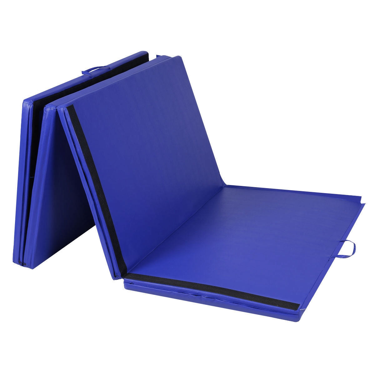 4 Feet x 10 Feet Thick Folding Panel Gymnastics Mat-BlueÂ