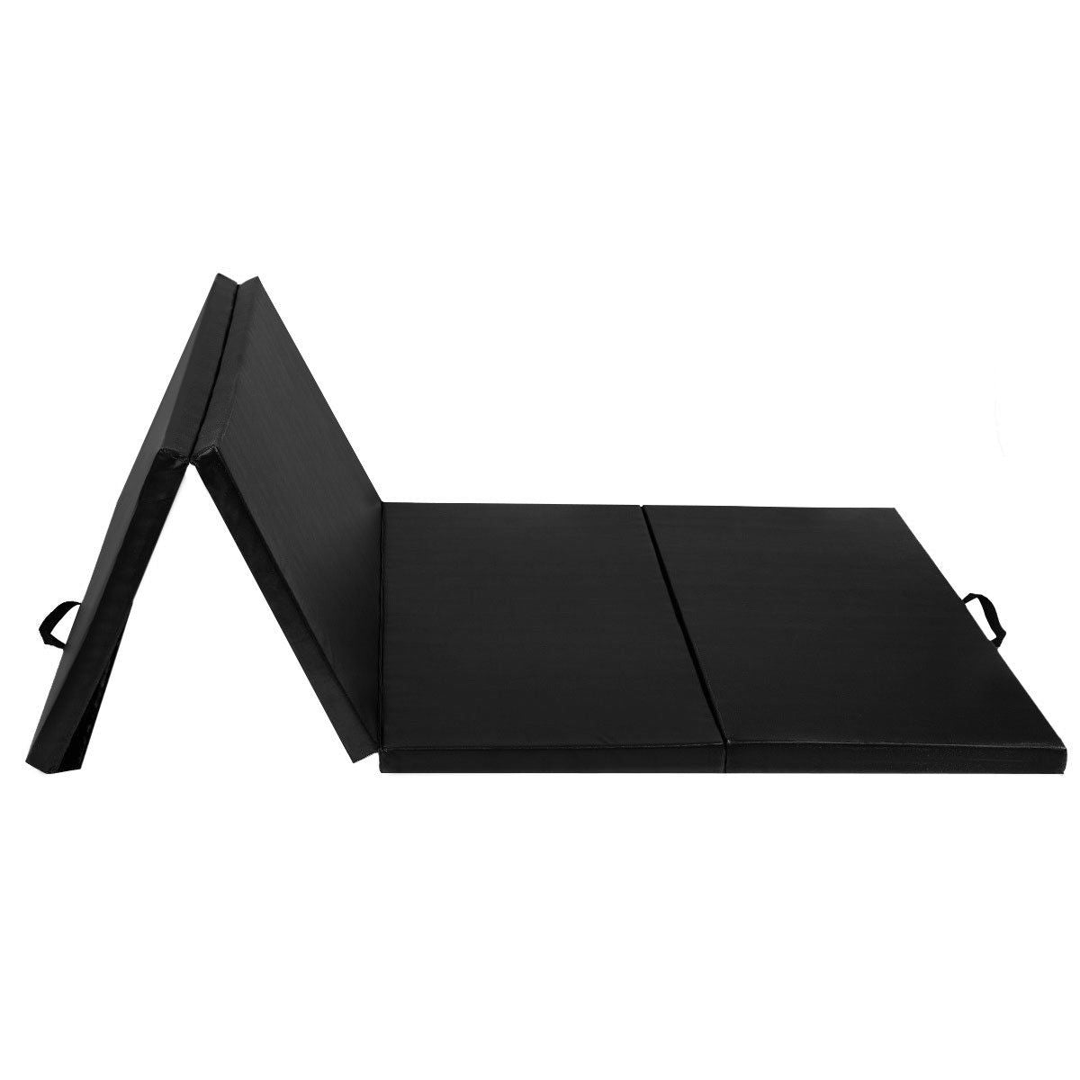4 Feet x 10 Feet Thick Folding Panel Gymnastics Mat-BlackÂ