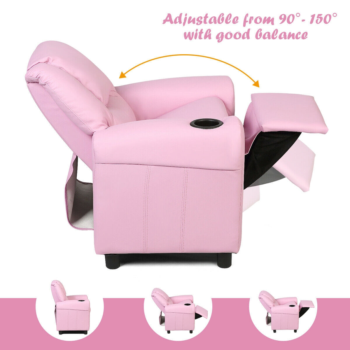 Kids Recliner Armchair Sofa-PinkÂ