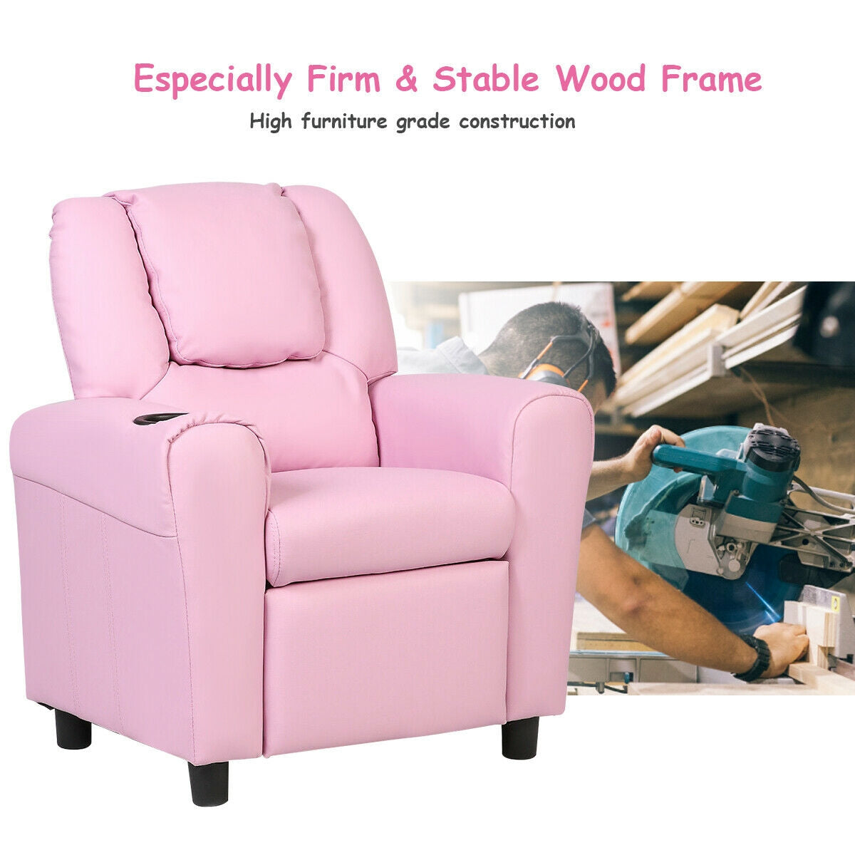 Kids Recliner Armchair Sofa-PinkÂ