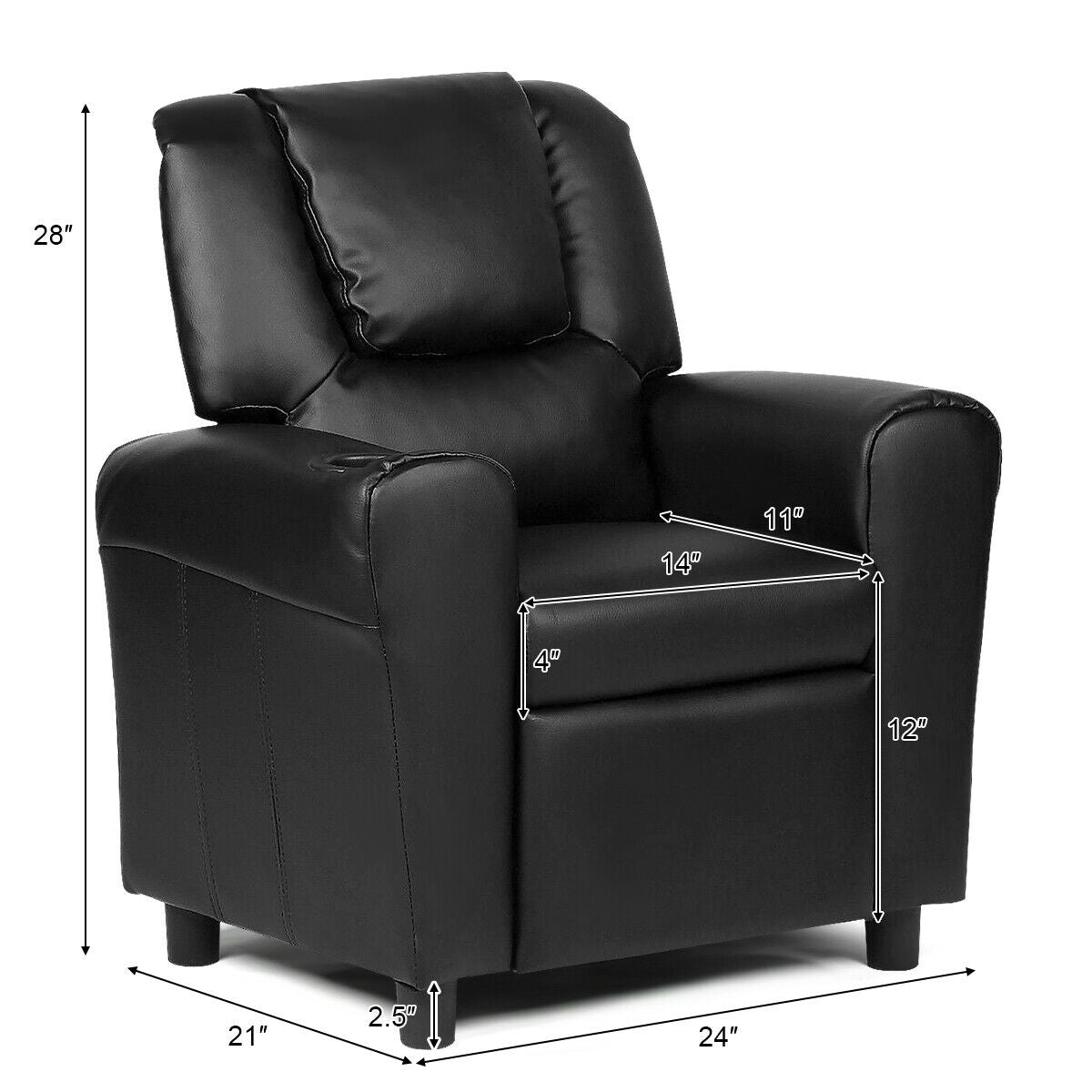 Kids Recliner Armchair Sofa-BlackÂ