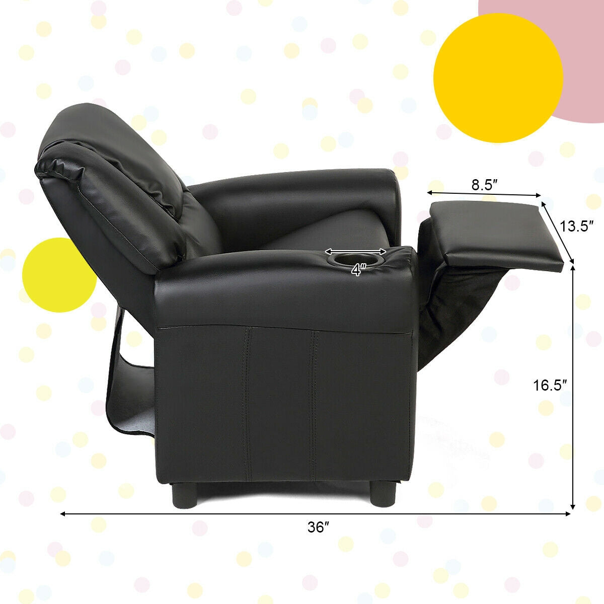 Kids Recliner Armchair Sofa-BlackÂ
