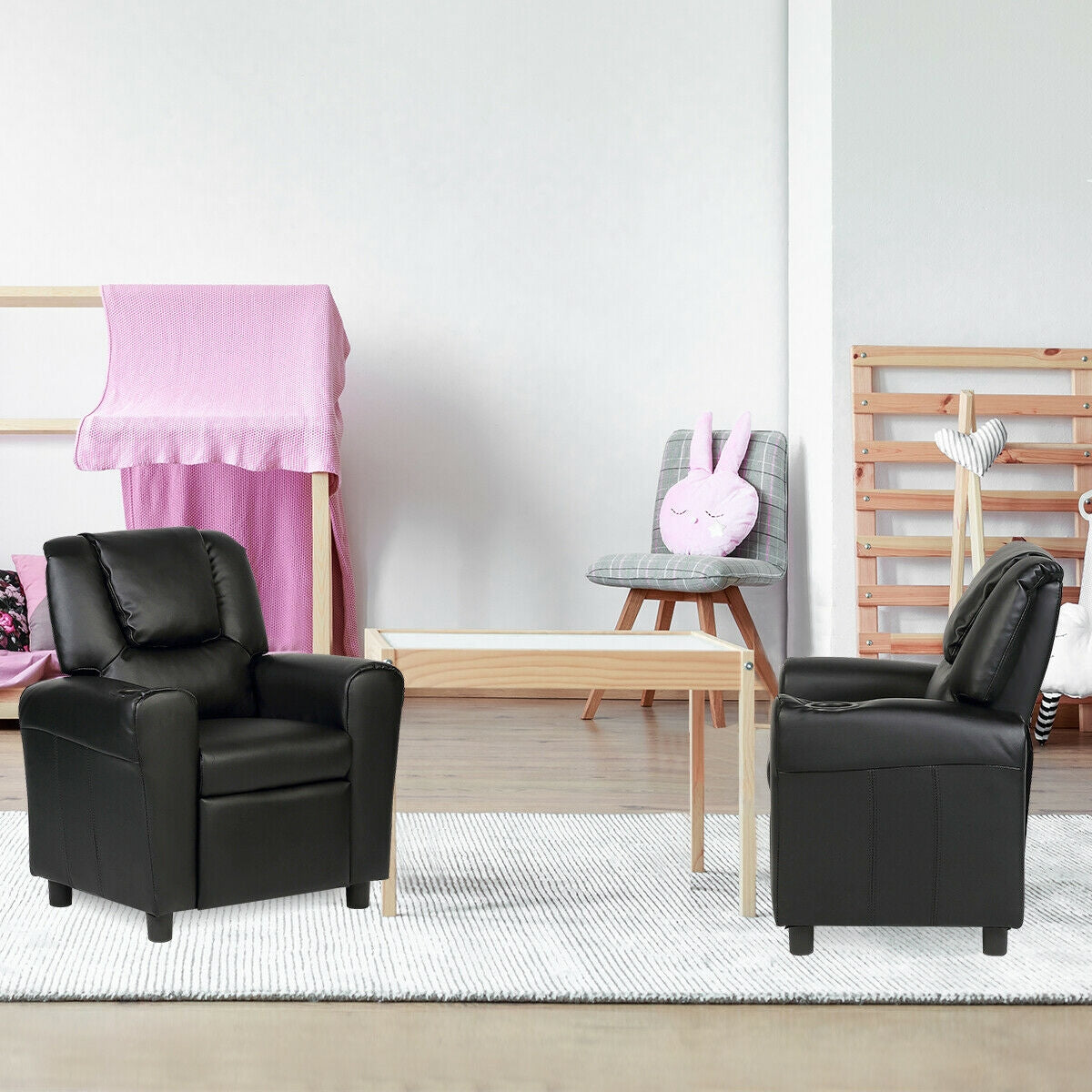 Kids Recliner Armchair Sofa-BlackÂ