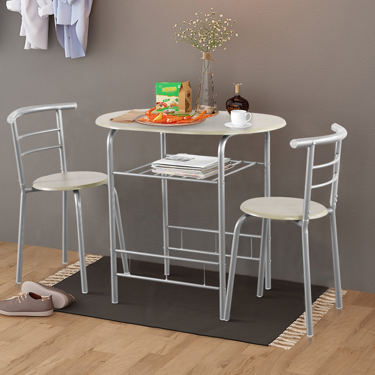 3-Piece Space-Saving Bistro Set for Kitchen and ApartmentÂ