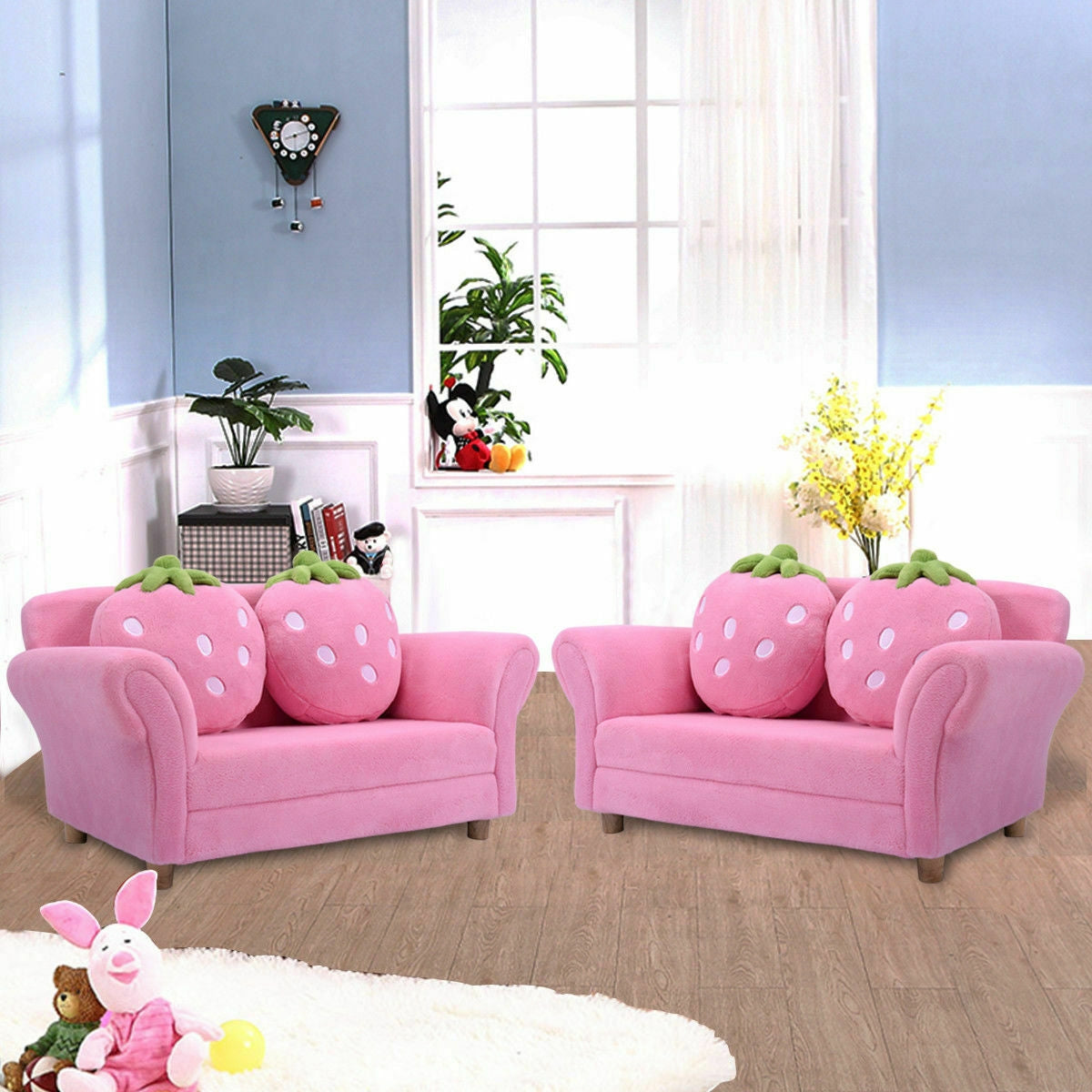 BL/PI Kids Strawberry Armrest Chair Sofa-PinkÂ