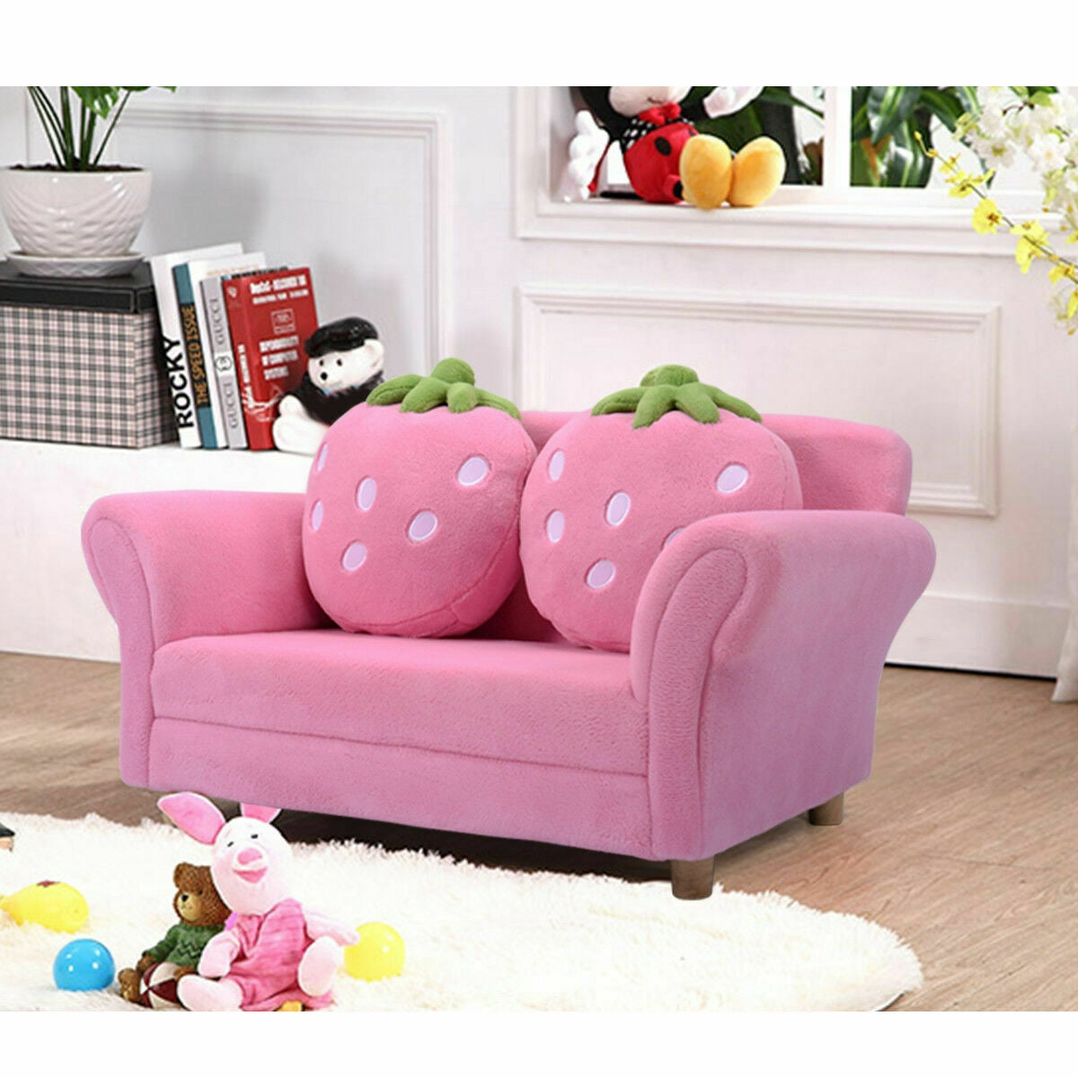 BL/PI Kids Strawberry Armrest Chair Sofa-PinkÂ