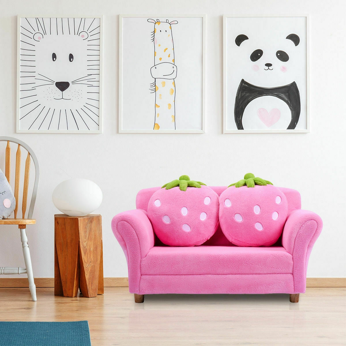 BL/PI Kids Strawberry Armrest Chair Sofa-PinkÂ
