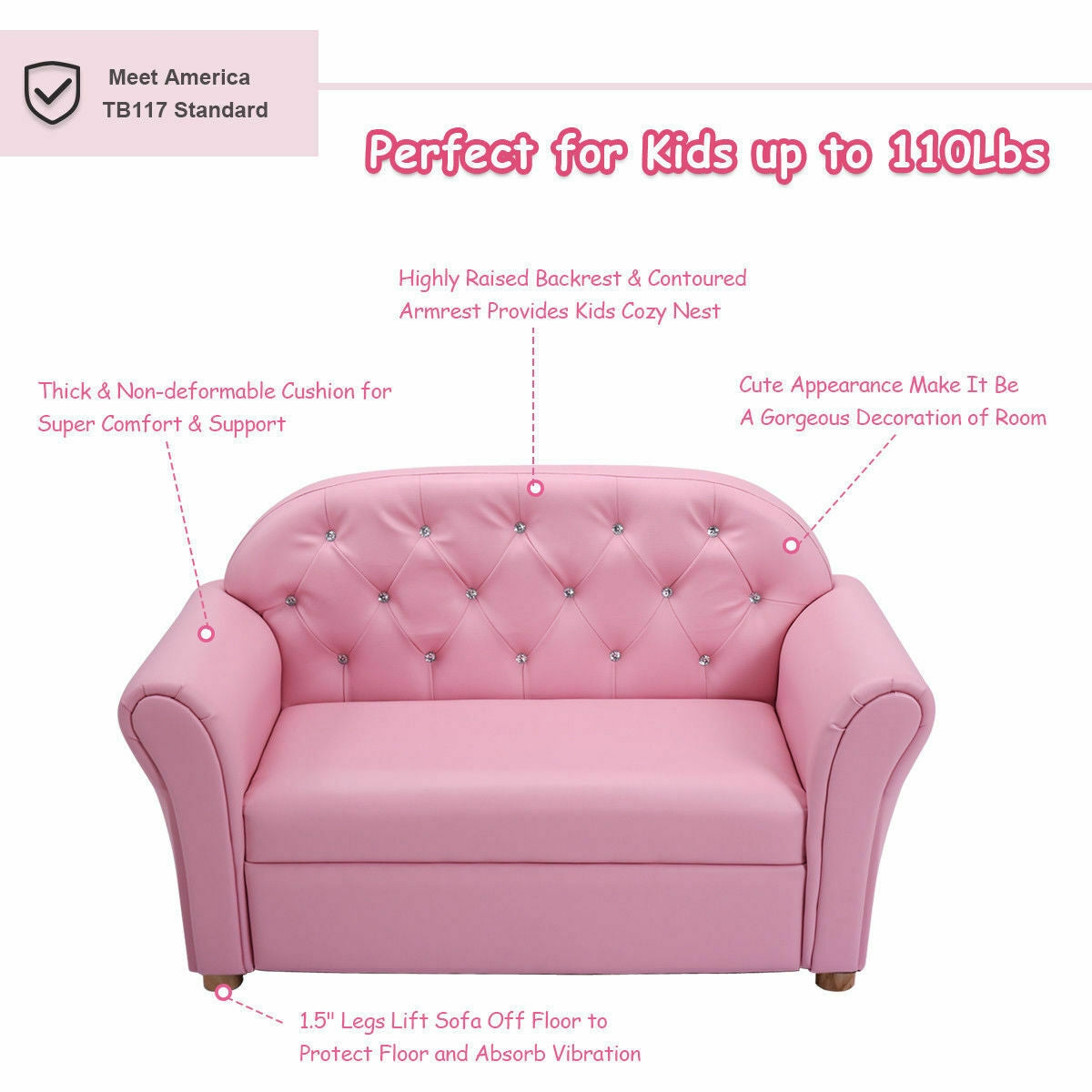 Kids Princess Armrest Chair Lounge CouchÂ