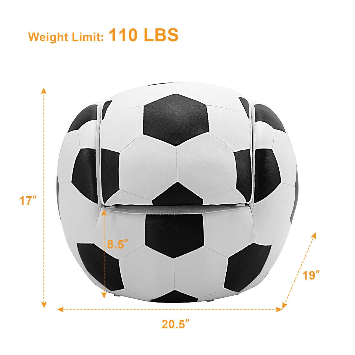 Football Shaped Kids Sofa Couch with OttomanÂ
