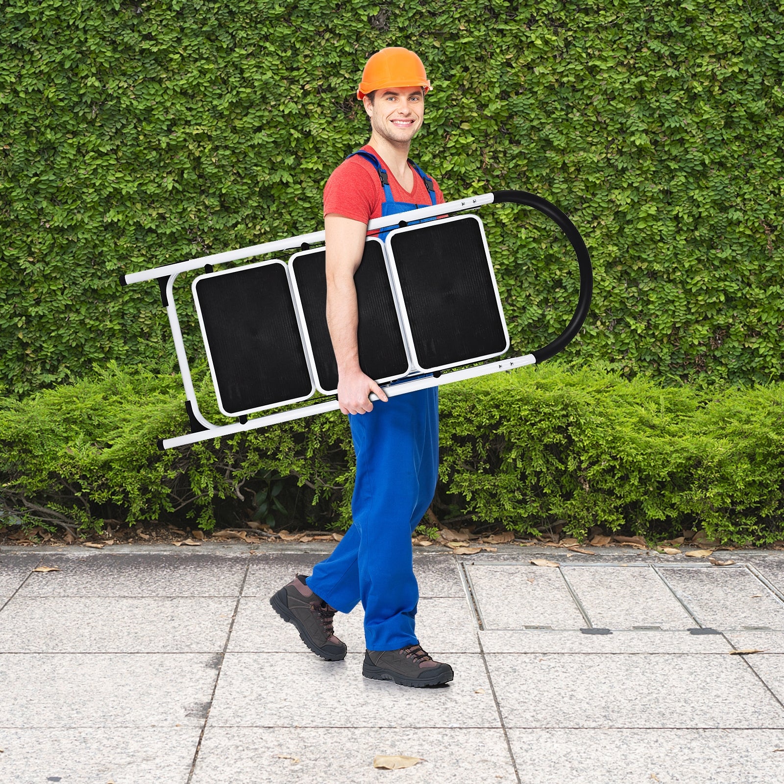Heavy Duty Industrial Lightweight Folding Stool 3 Step LadderÂ