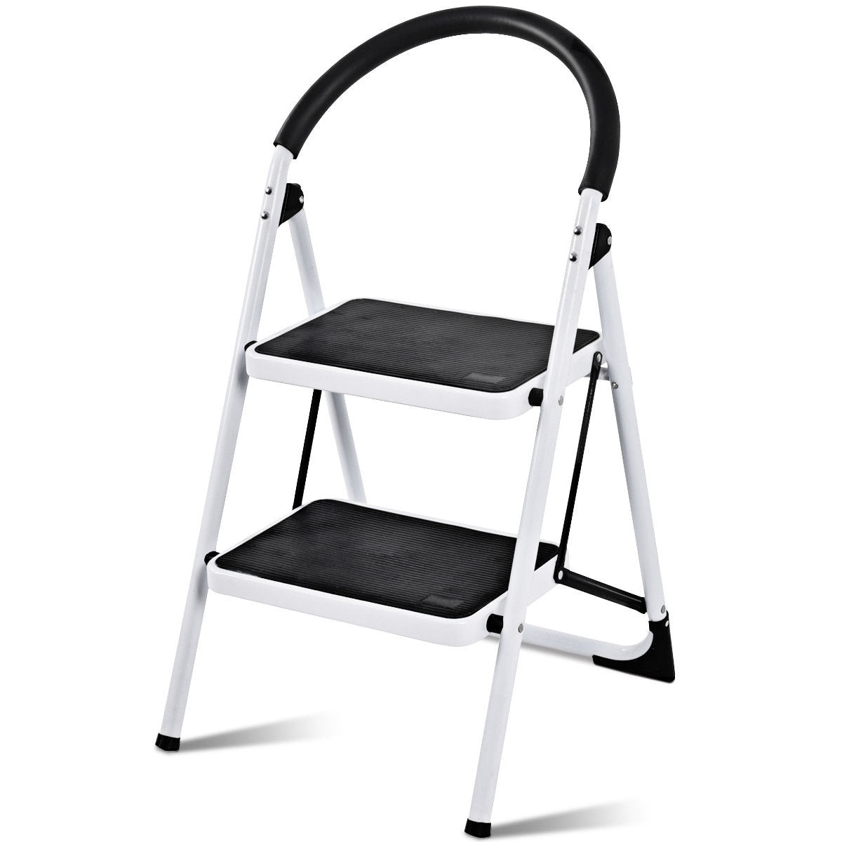 2.75 Feet Folding Step Stool with Iron Frame and Anti-Slip Pedals for 330lbs CapacityÂ