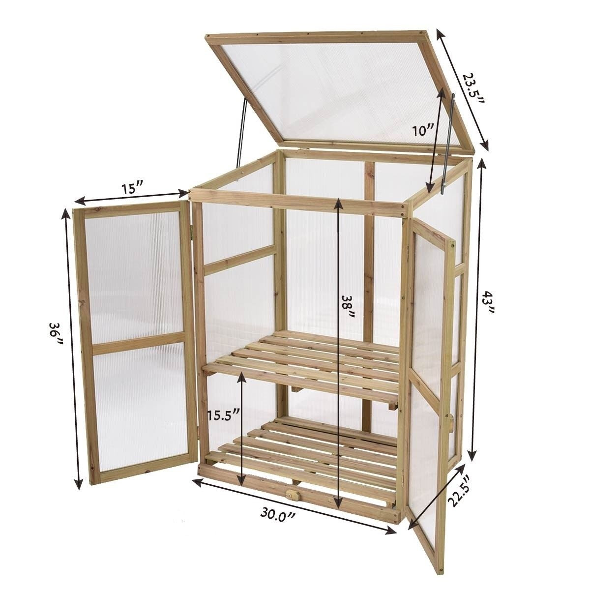 Garden Portable Wooden Raised Plants GreenhouseÂ