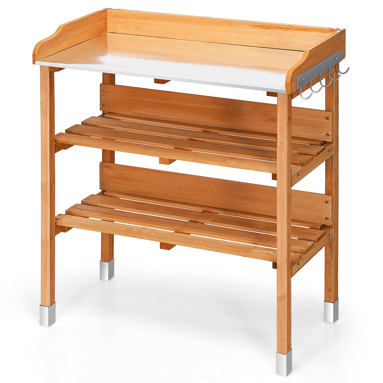 Garden Wooden Potting Bench Work Station with HookÂ