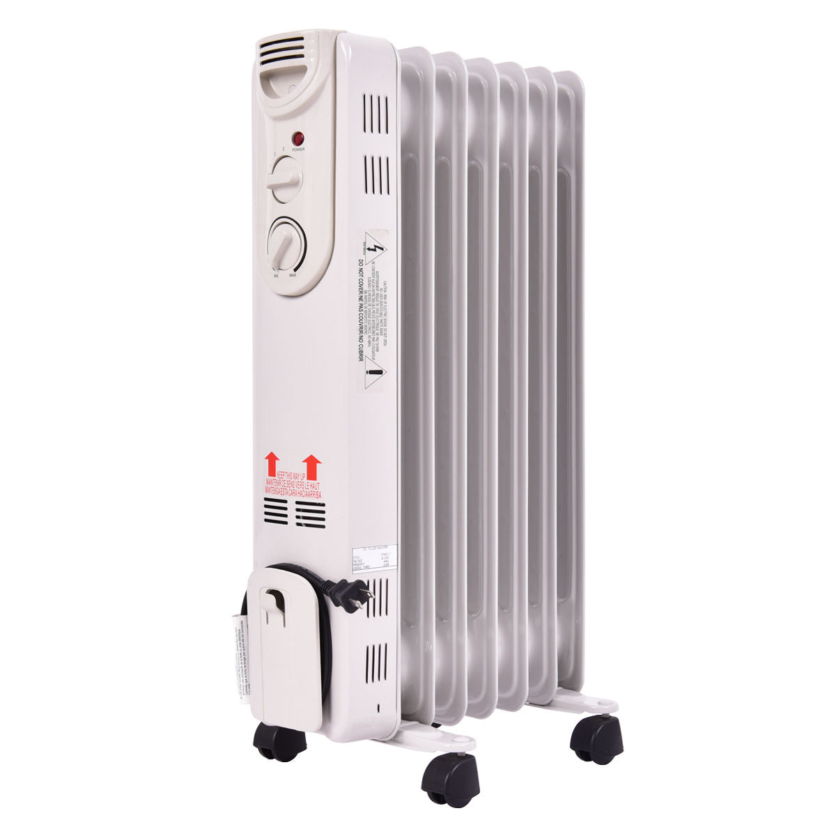1500 W Electric Portable Oil Filled Radiator Space Heater with 3 Heat SettingsÂ