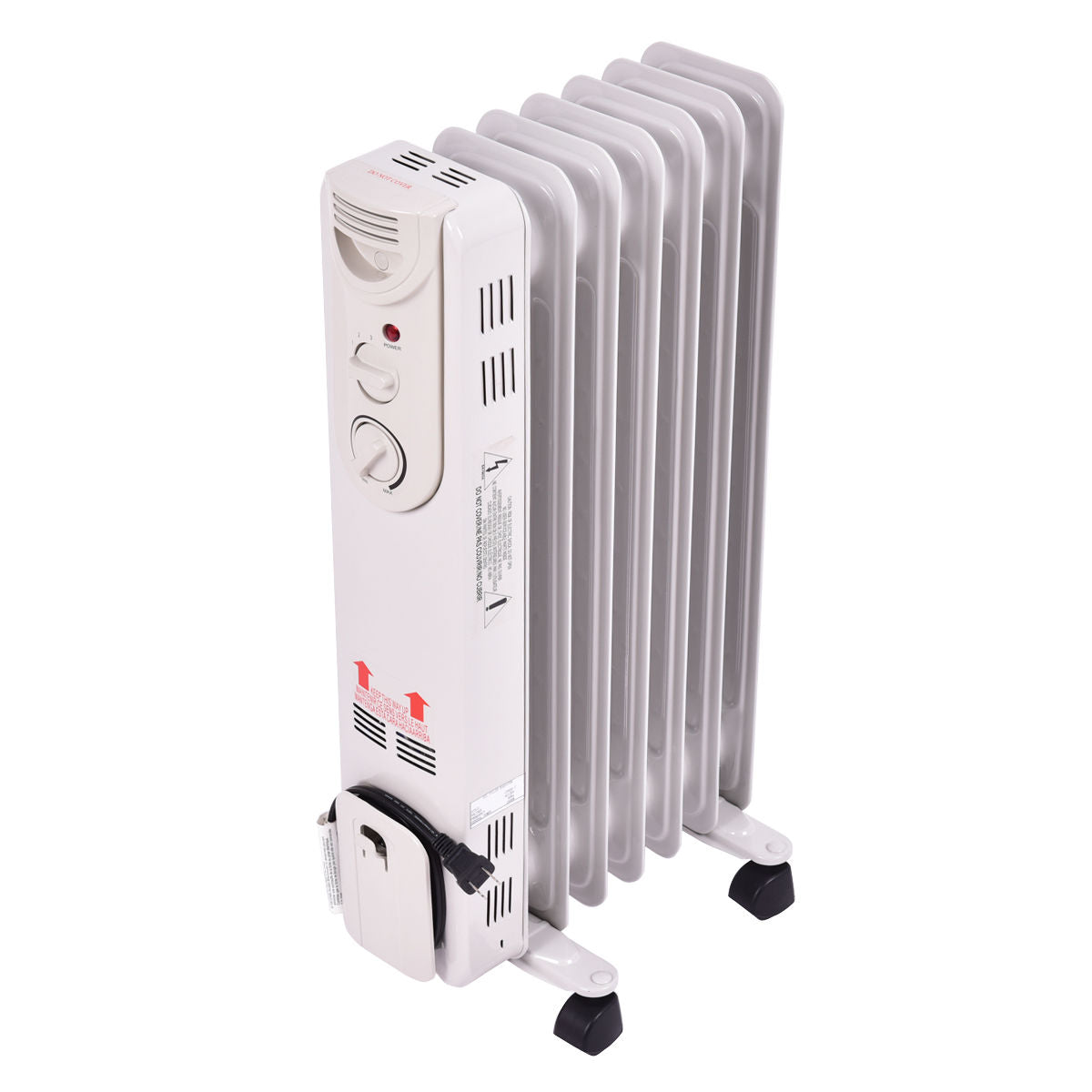 1500 W Electric Portable Oil Filled Radiator Space Heater with 3 Heat SettingsÂ