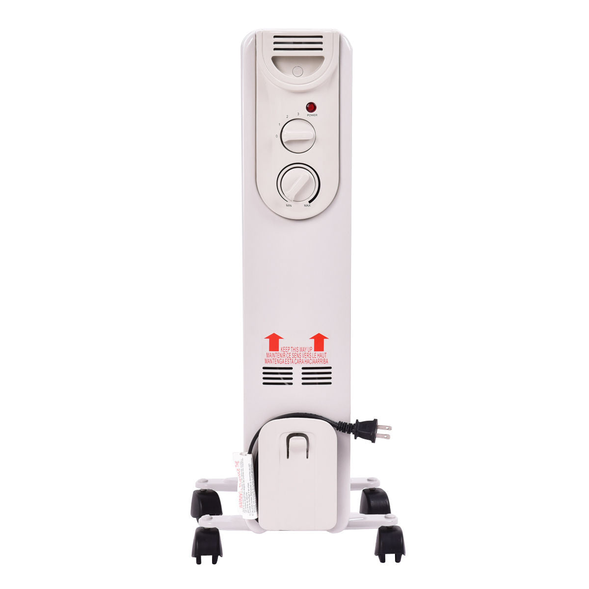 1500 W Electric Portable Oil Filled Radiator Space Heater with 3 Heat SettingsÂ
