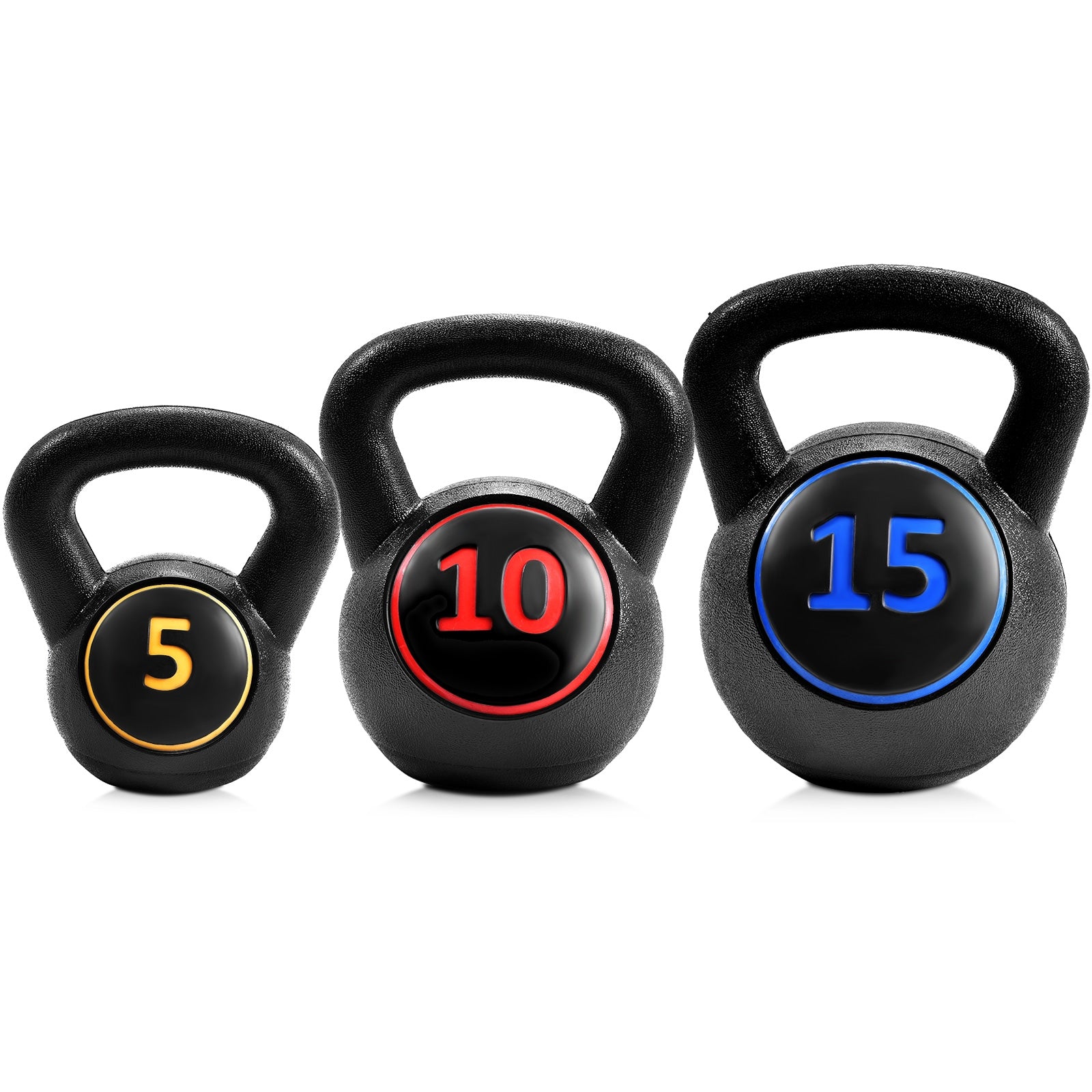 3 Pieces 5 10 15lbs Kettlebell Weight SetÂ